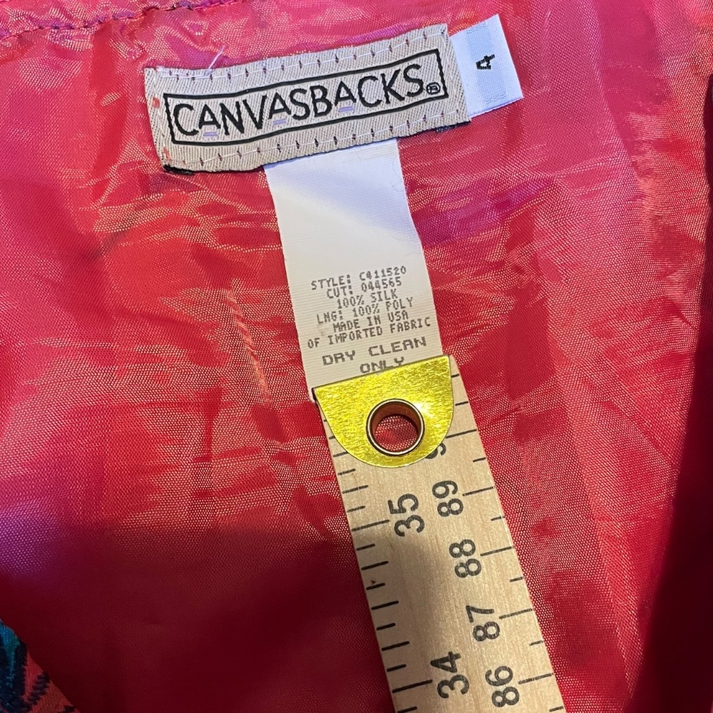 Vintage 100% Silk Canvasback Patchwork Lined Skir… - image 7